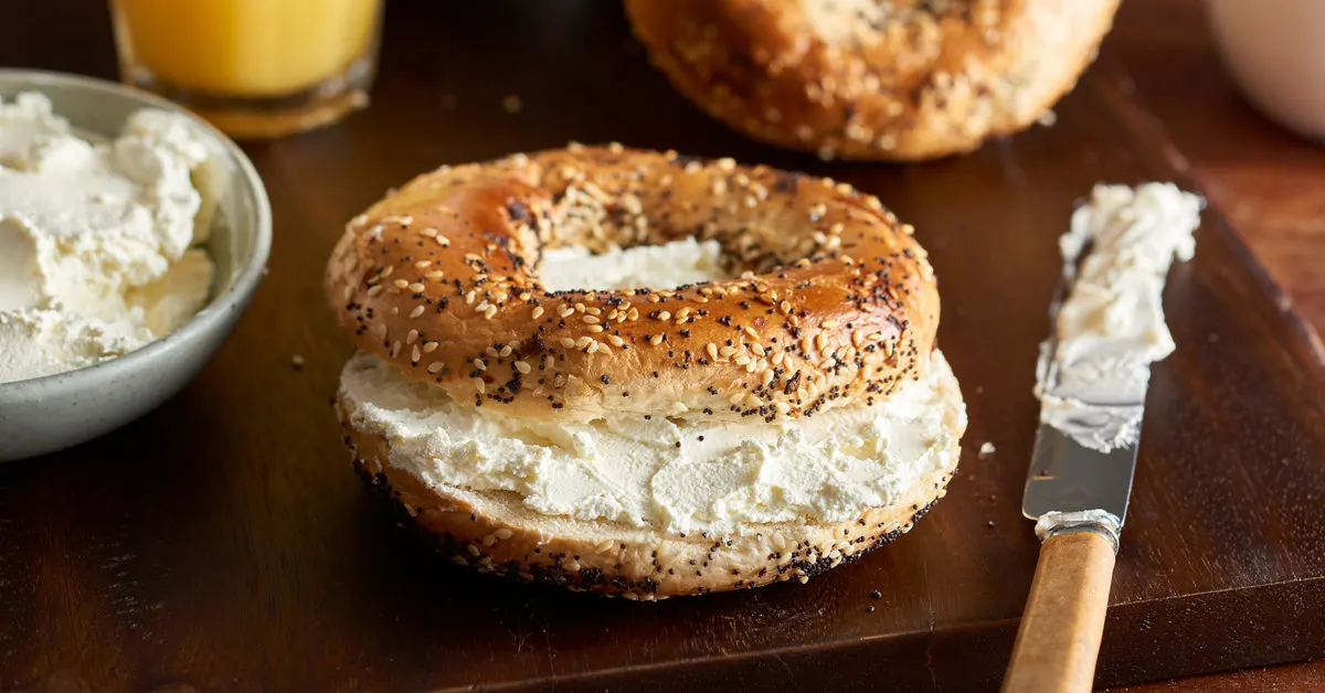 Everything Bagel with Plain Schmear Everything Bagel with Plain Schmear