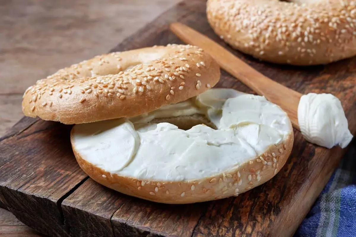 Sesame Bagel with Vegan Schmear Sesame Bagel with Vegan Schmear