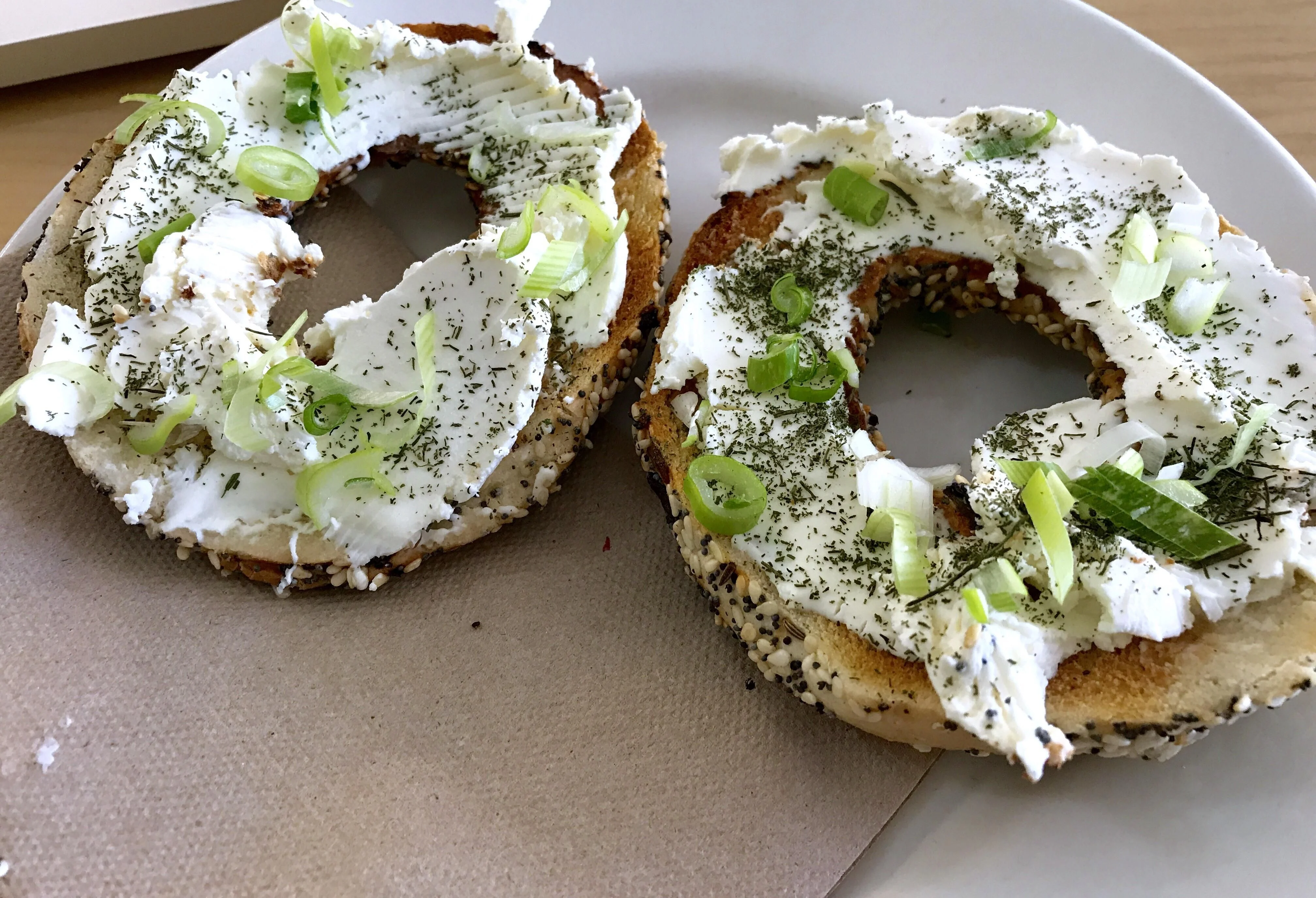 Everything Bagel with Scallion Schmear Everything Bagel with Scallion Schmear
