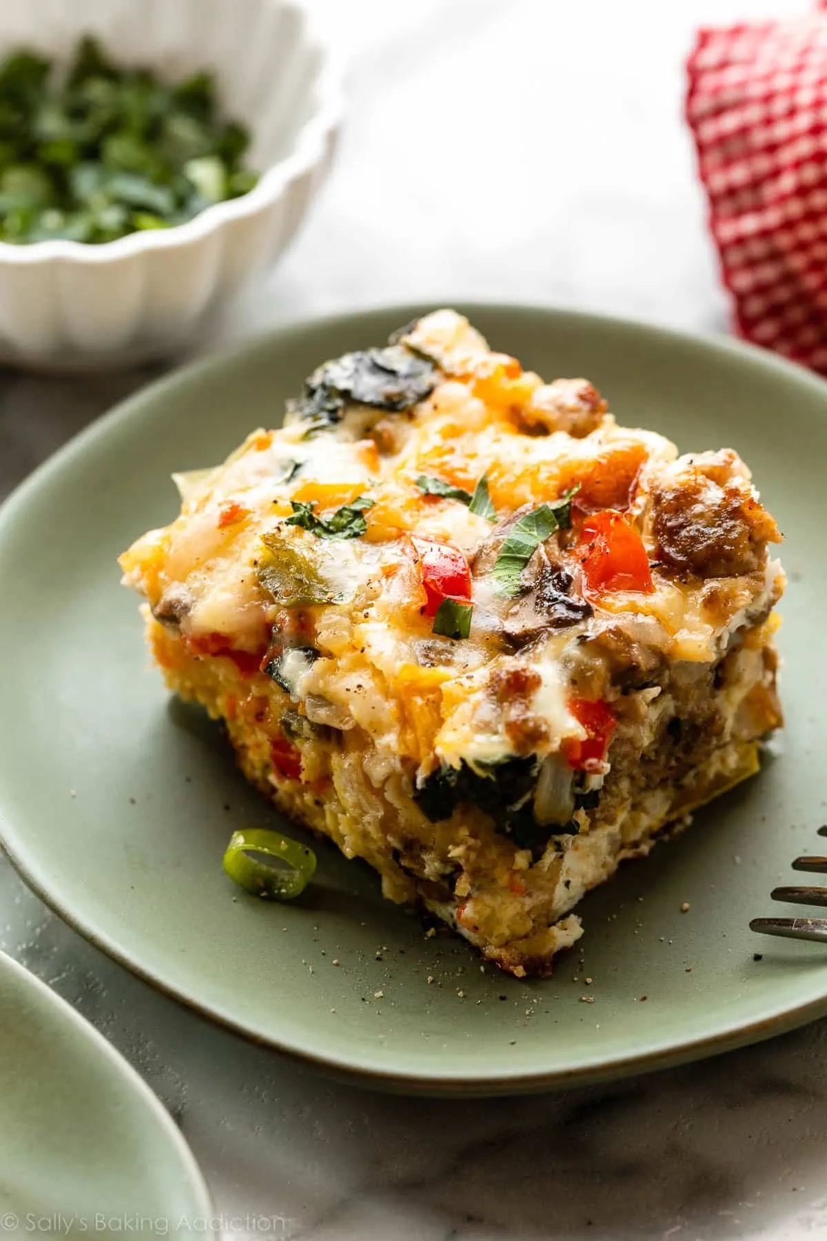 Autumn Vegetable Egg Casserole with Turkey sausage