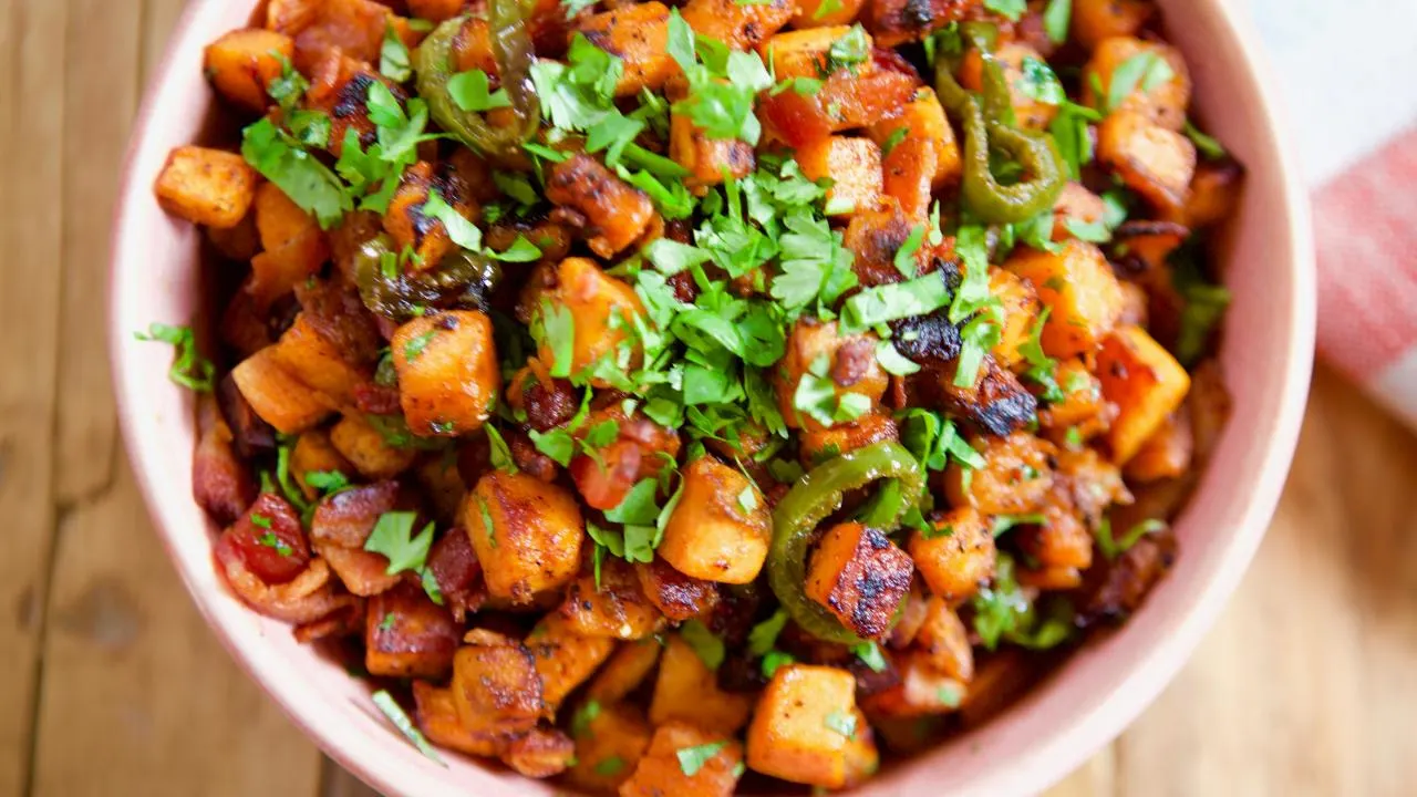 Sweet Potato and Applewood Smoked Bacon Hash