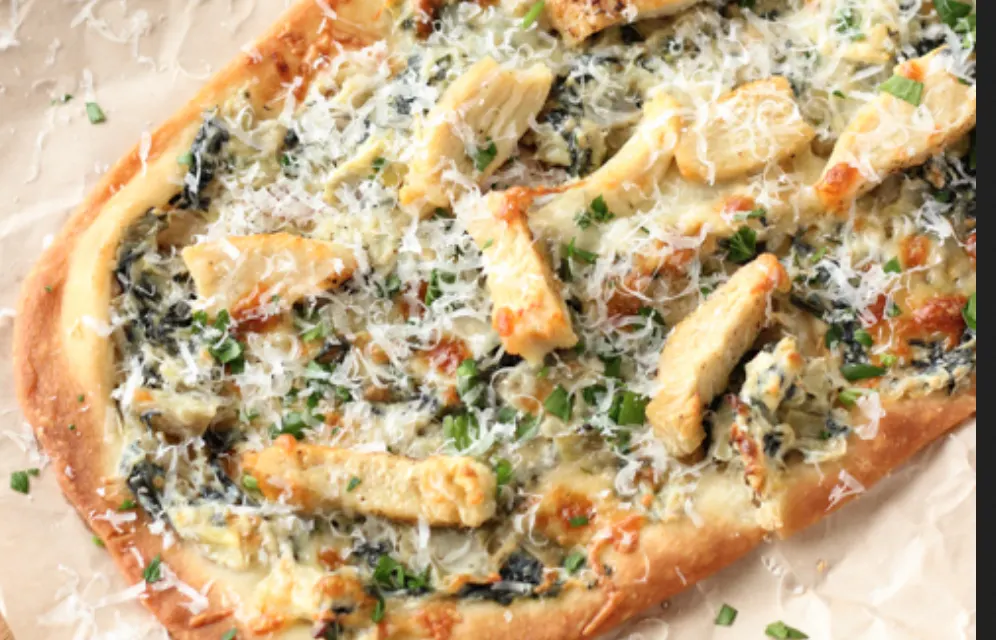Artichoke and Asiago Flatbread Artichoke and Asiago Flatbread