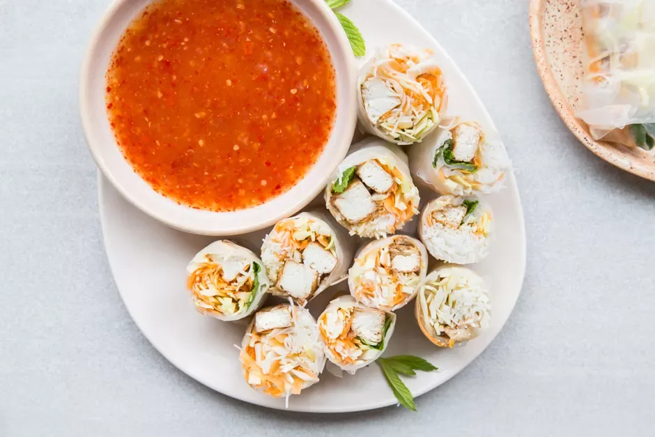 Vegetarian Sesame-Lime Tofu FreshROLL with Peanut Sauce