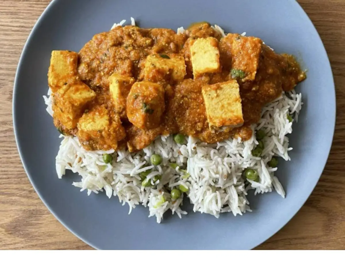 Paneer Tikka Masala, Pulav Rice & Dal Palak