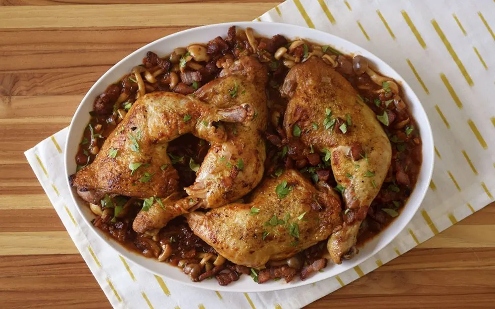 French Spiced Chicken with Roasted Potatoes and Ratatouille French Spiced Chicken with Roasted Potatoes and Ratatouille
