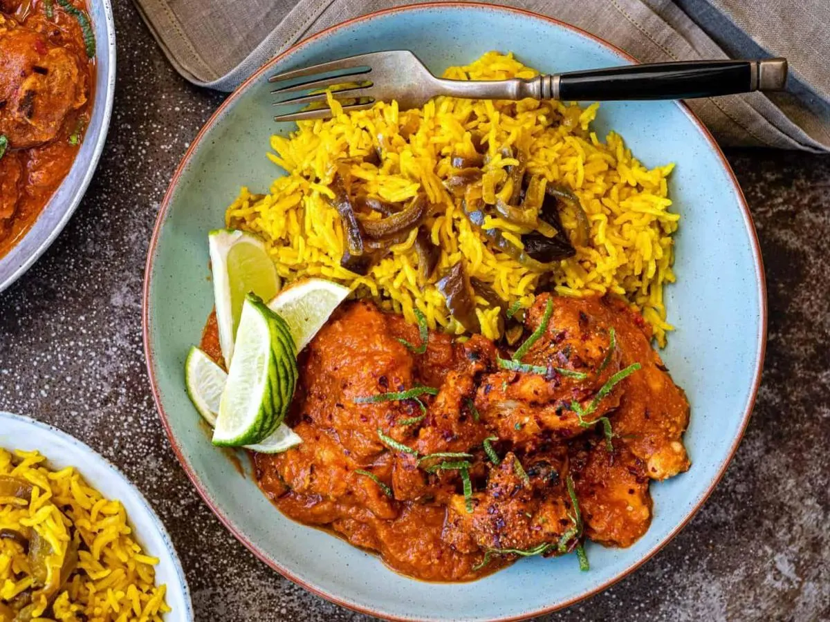 Chicken Tikka Masala, Pulav Rice & Chana Masala (Halal)