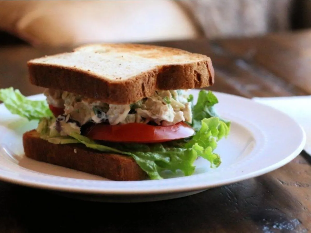 Gluten Free Chicken Salad Sandwich with Side Salad Gluten Free Chicken Salad Sandwich with Side Salad