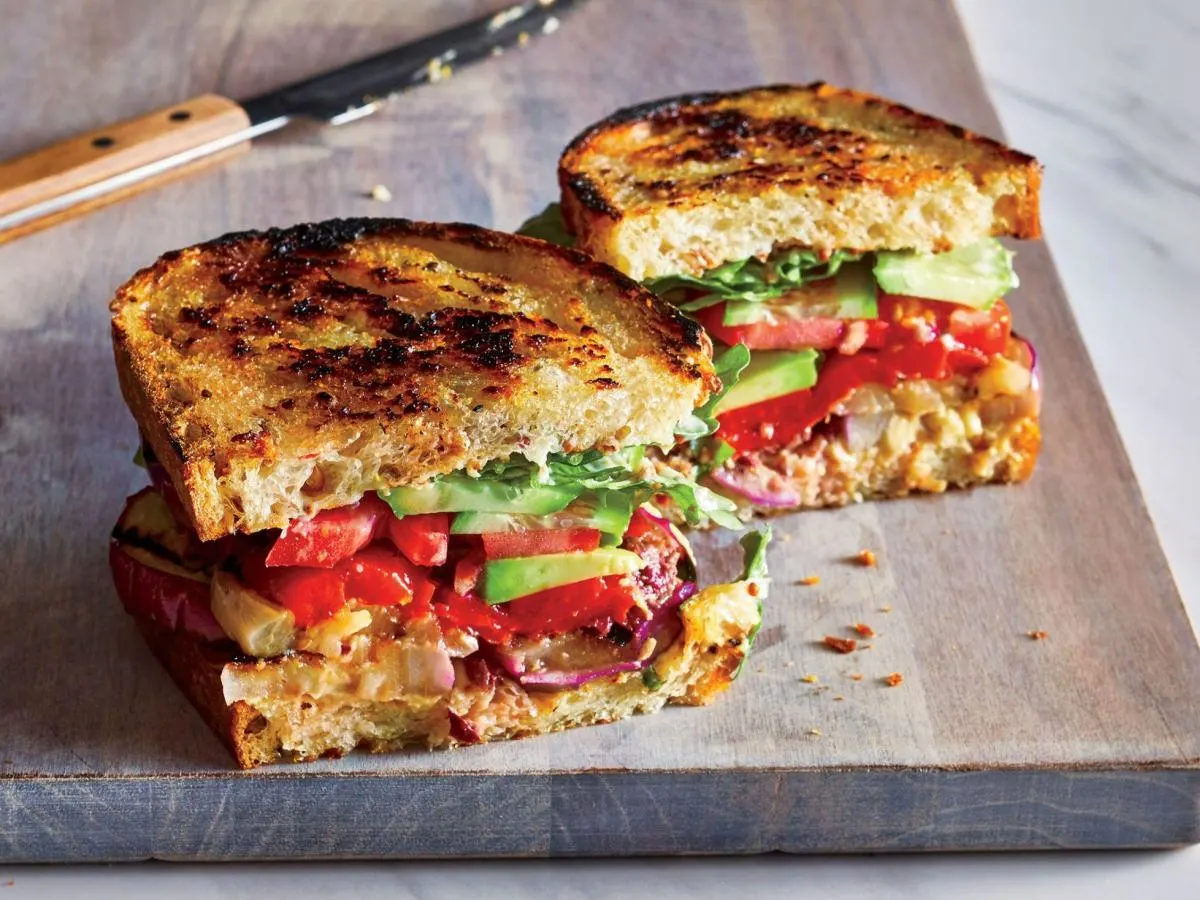 Vegan Gluten Free Grilled Veggie Sandwich with Side Salad Vegan Gluten Free Grilled Veggie Sandwich with Side Salad