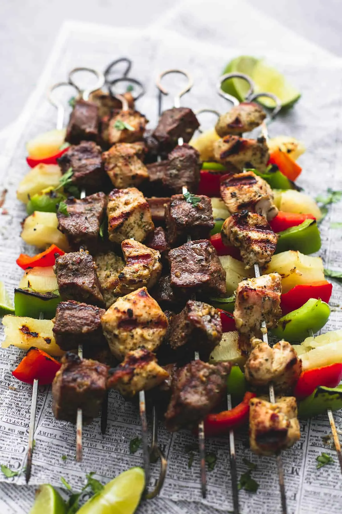 Grilled Chicken & Ribeye Kebabs with Seasoned Rice, Roasted Veggies Grilled Chicken & Ribeye Kebabs with Seasoned Rice, Roasted Veggies