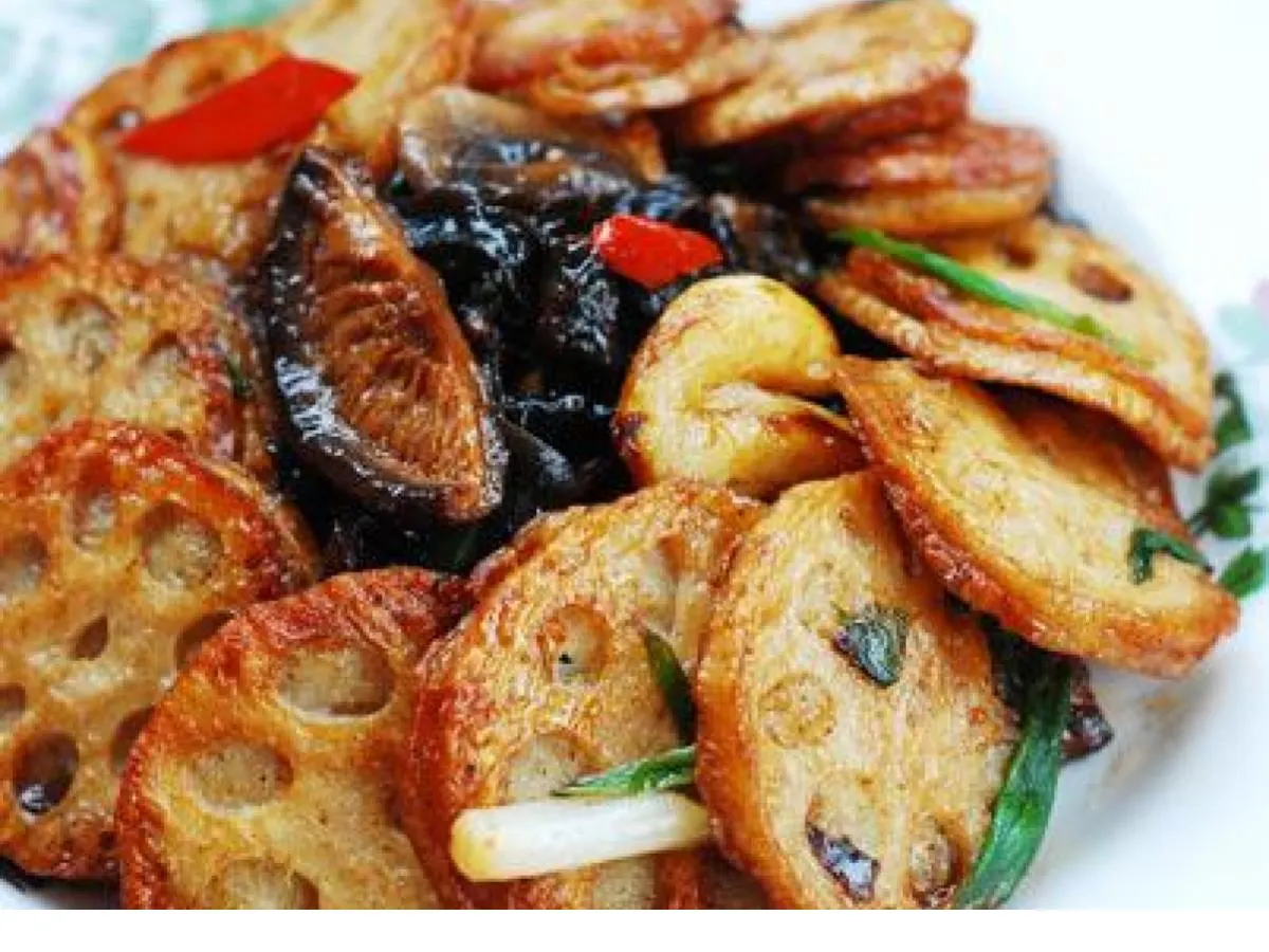 Braised Lotus Root w/ Shiitake Mushroom Braised Lotus Root w/ Shiitake Mushroom
