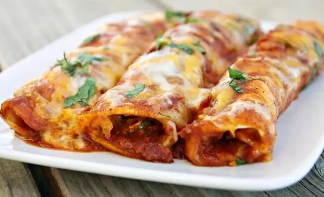 Pastor Enchiladas with Mixed Green Salad