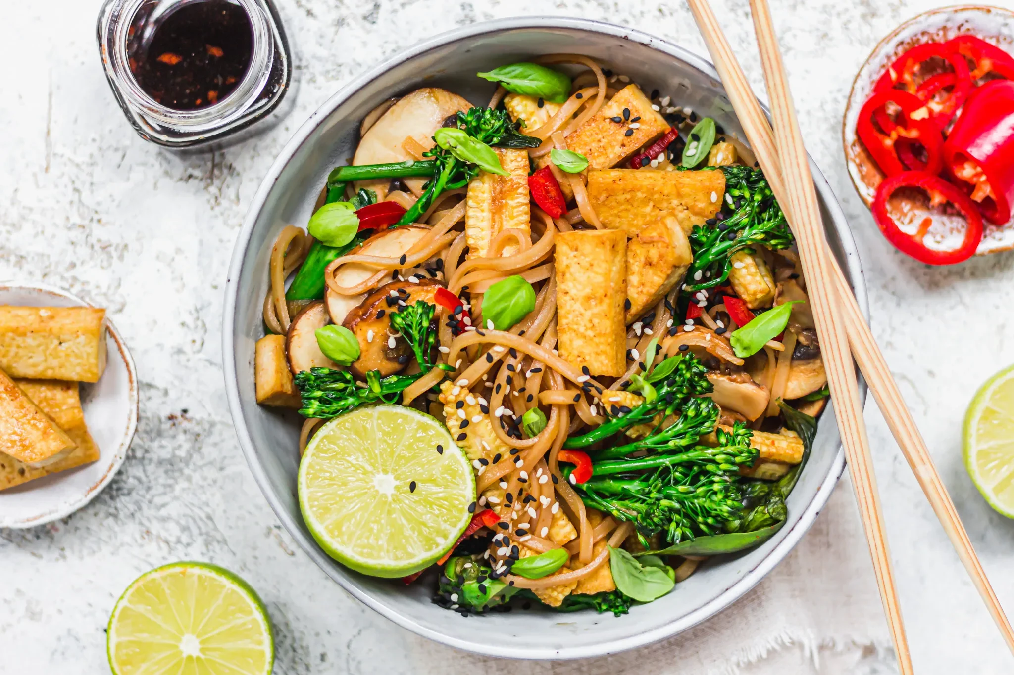 Spicy Drunken Udon Noodle with Fried Tofu Spicy Drunken Udon Noodle with Fried Tofu