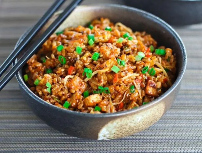 Sriracha Fried Rice with Fried Tofu Sriracha Fried Rice with Fried Tofu