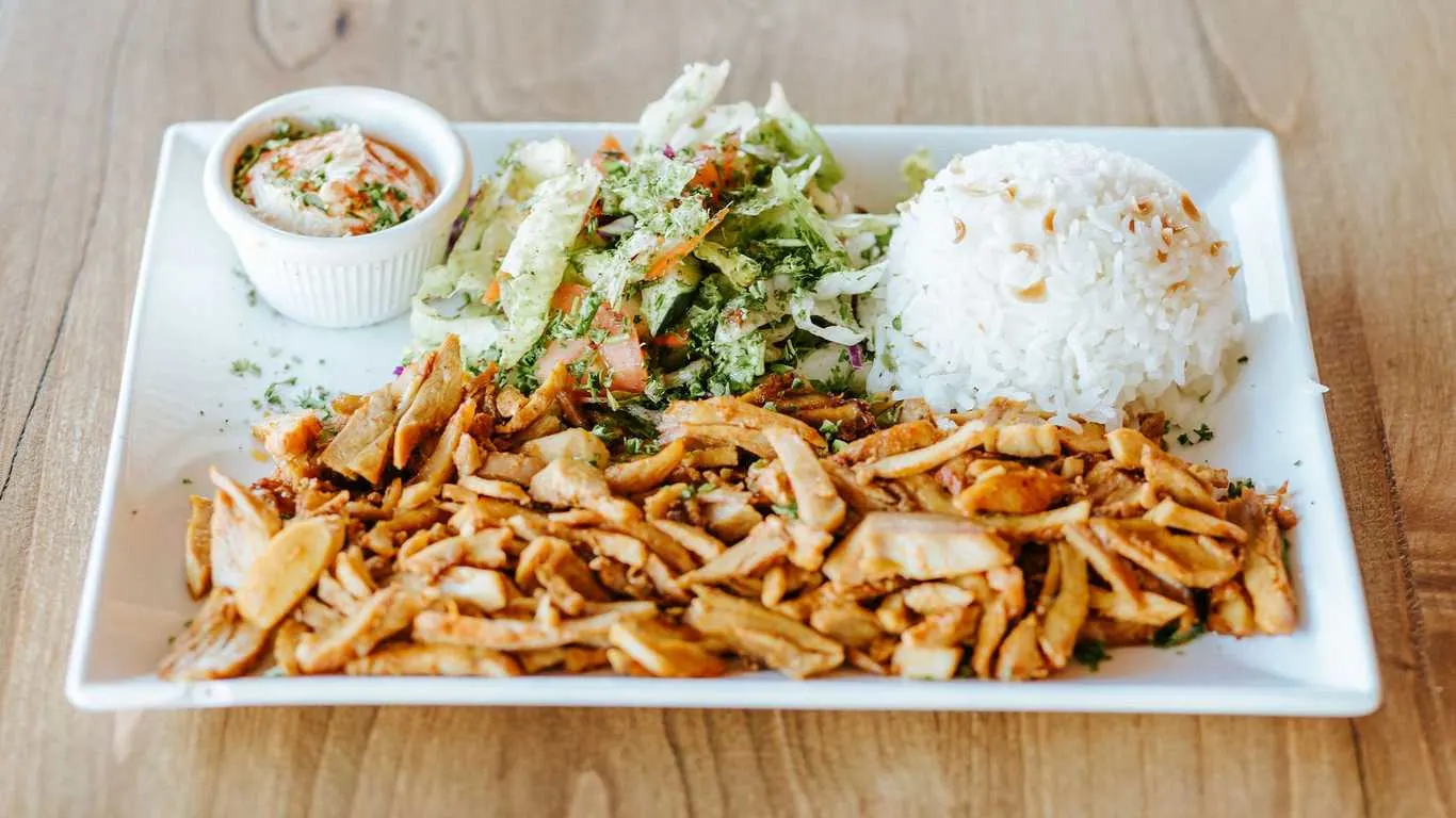 Gluten Free Halal Certified Chicken Shawarma Plate (No Pita Bread, No Hummus) Gluten Free Halal Certified Chicken Shawarma Plate (No Pita Bread, No Hummus)