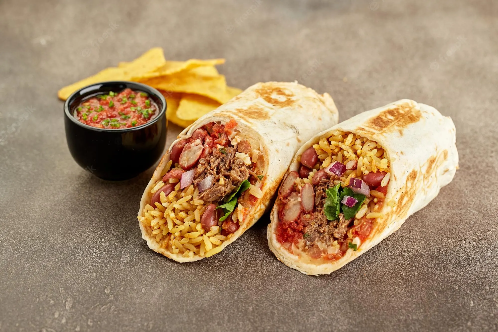 Chicken Burrito with Chips and Salsa Chicken Burrito with Chips and Salsa