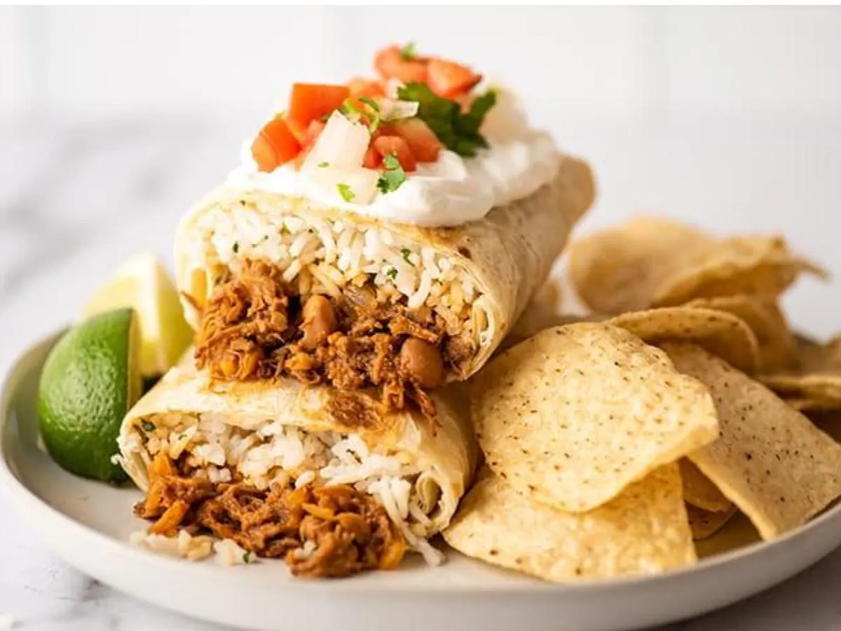Steak Burrito with Chips and Salsa Steak Burrito with Chips and Salsa