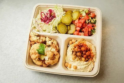 Fried Cauliflower Salad Bowl with Wheat Pita Fried Cauliflower Salad Bowl with Wheat Pita