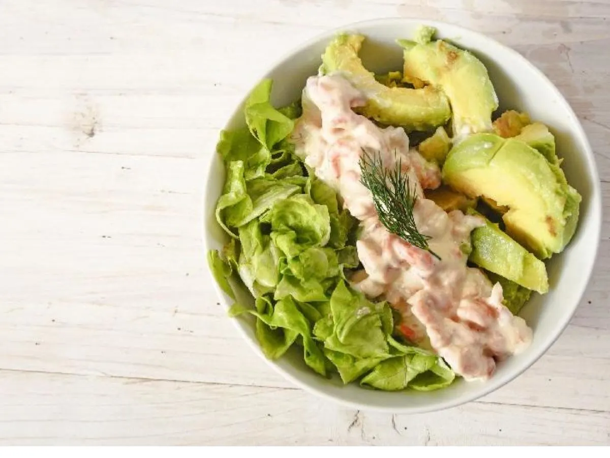 Flounder Guacamole Greens Salad Flounder Guacamole Greens Salad