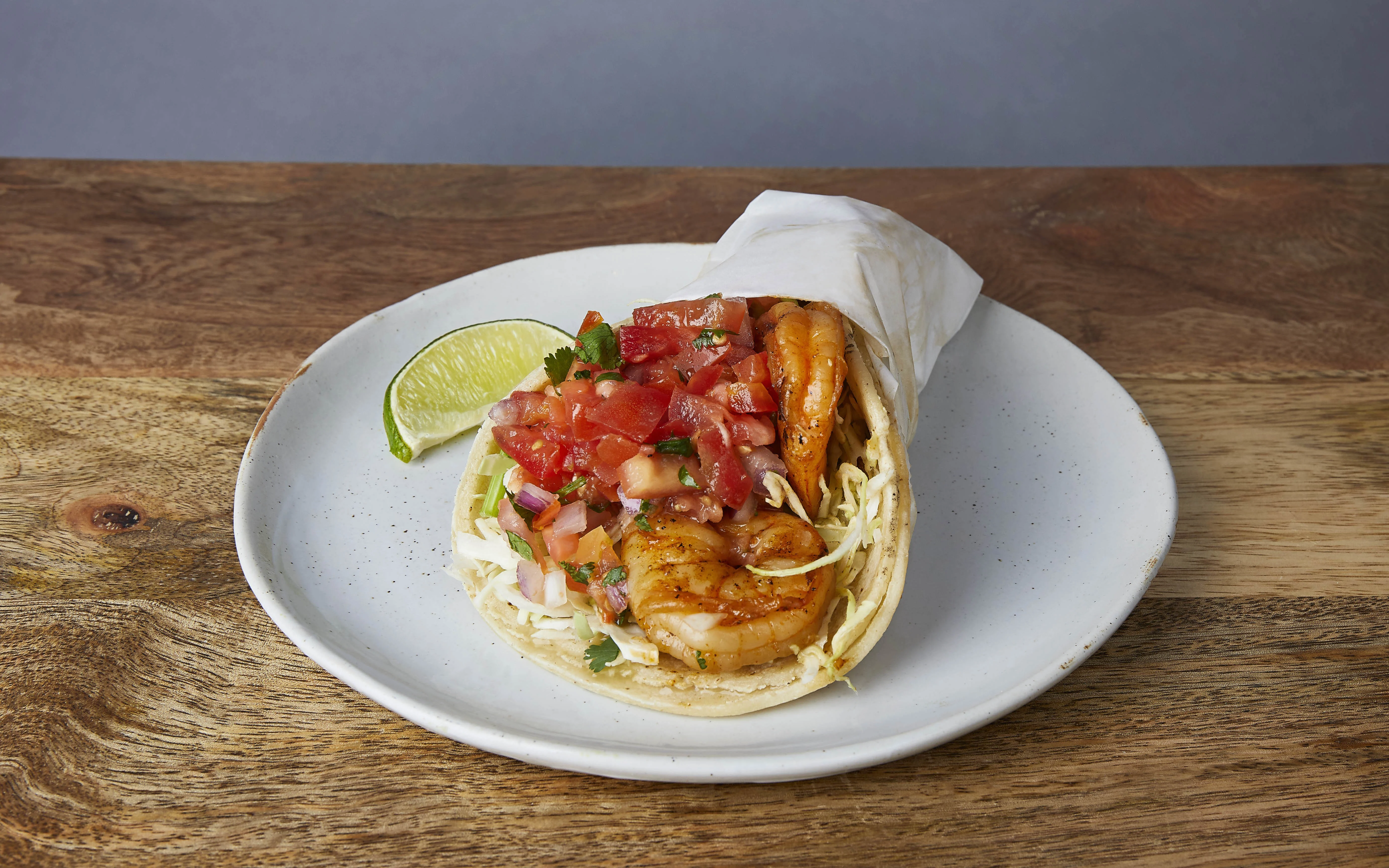 Grilled Shrimp Taco with Chips & Pico Box Grilled Shrimp Taco with Chips & Pico Box