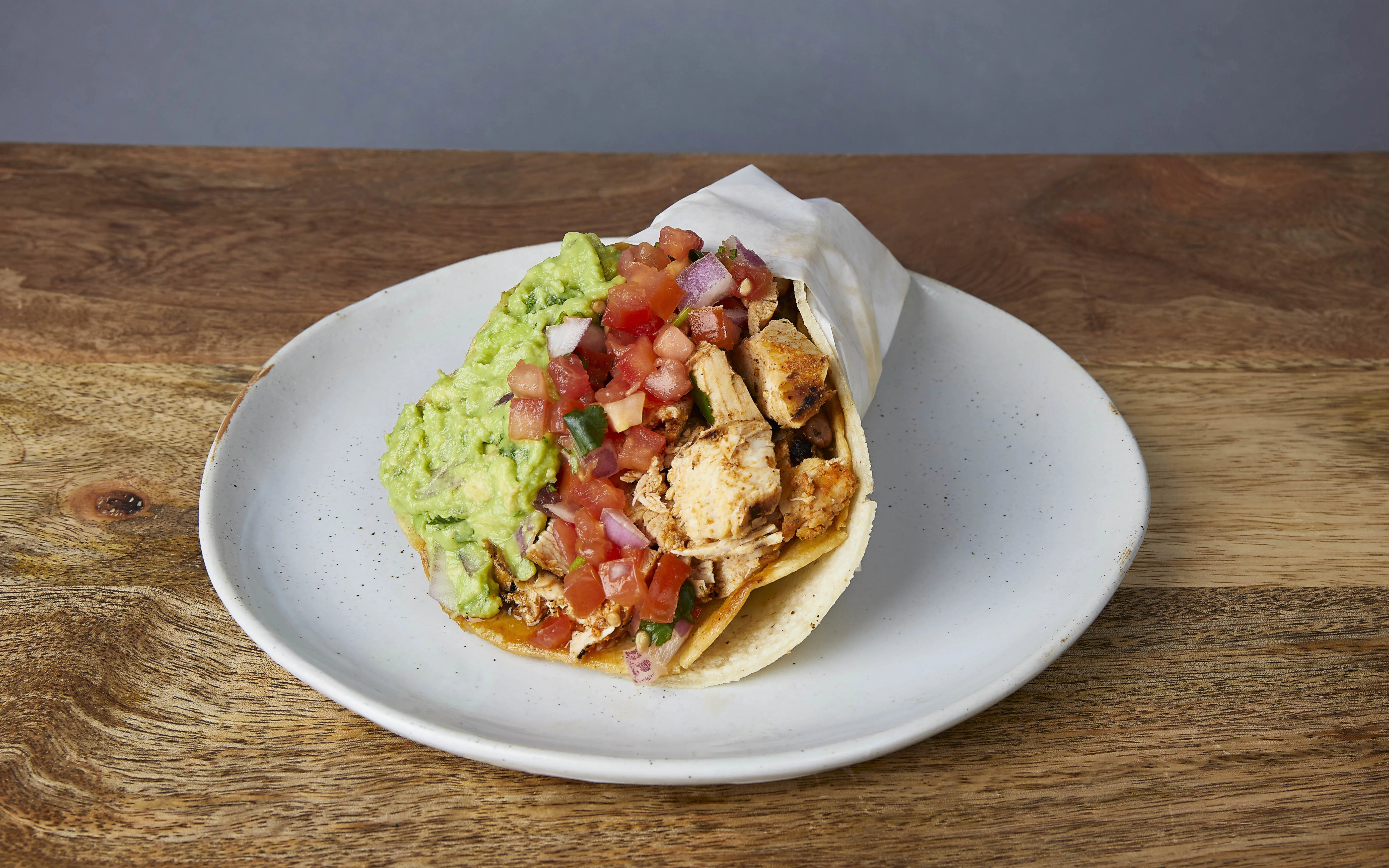 Chicken Pollo Asado Crispy Taco with Chips & Pico Box