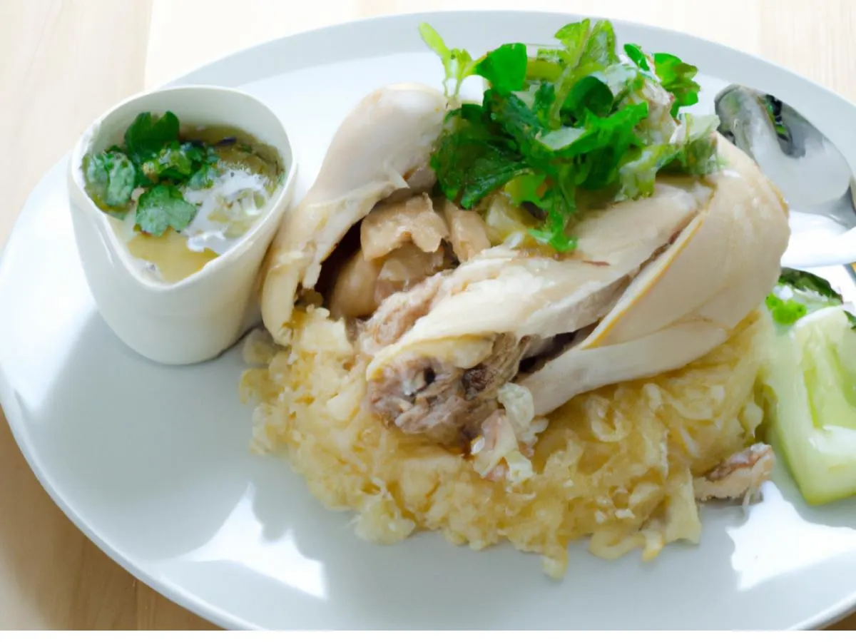 Poached "Khao Man Gai" Chicken with Chicken Fat Rice Poached "Khao Man Gai" Chicken with Chicken Fat Rice