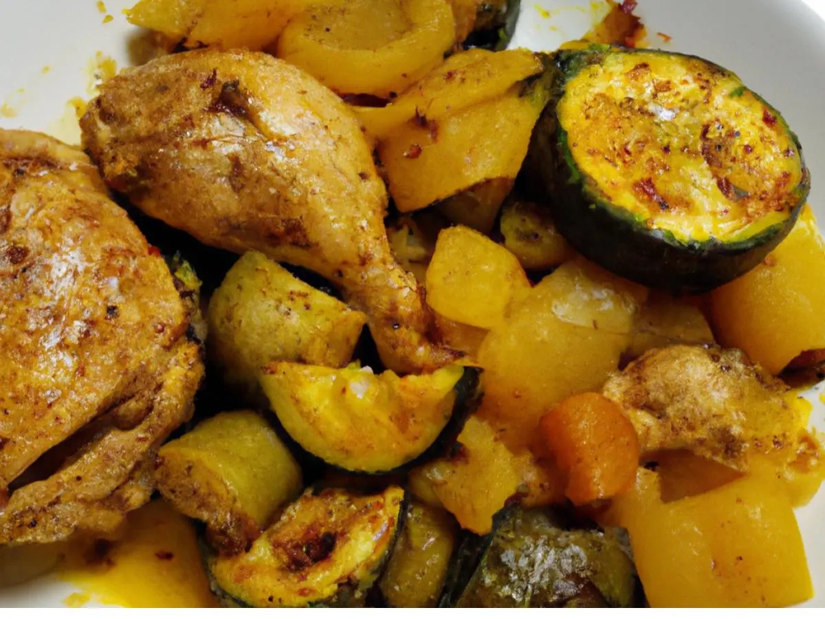 Light Carb Lemon Chicken Confit with Roasted Squash and Zucchini Stew Light Carb Lemon Chicken Confit with Roasted Squash and Zucchini Stew