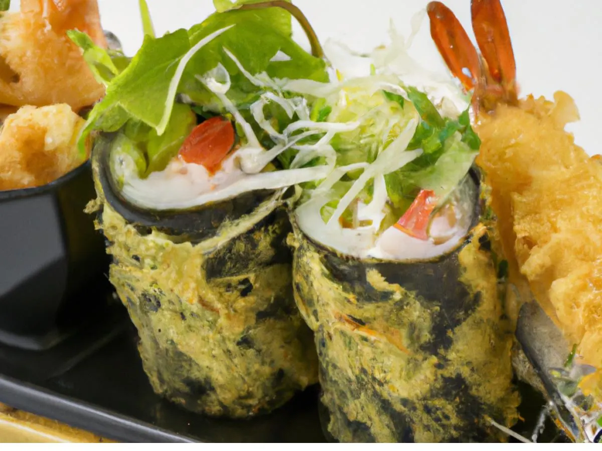 California Roll, Shrimp Tempura Roll, Spicy Shrimp Salad Inari California Roll, Shrimp Tempura Roll, Spicy Shrimp Salad Inari