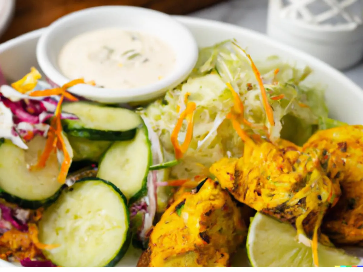 Light Carb Tumeric Chicken With Cabbage Slaw