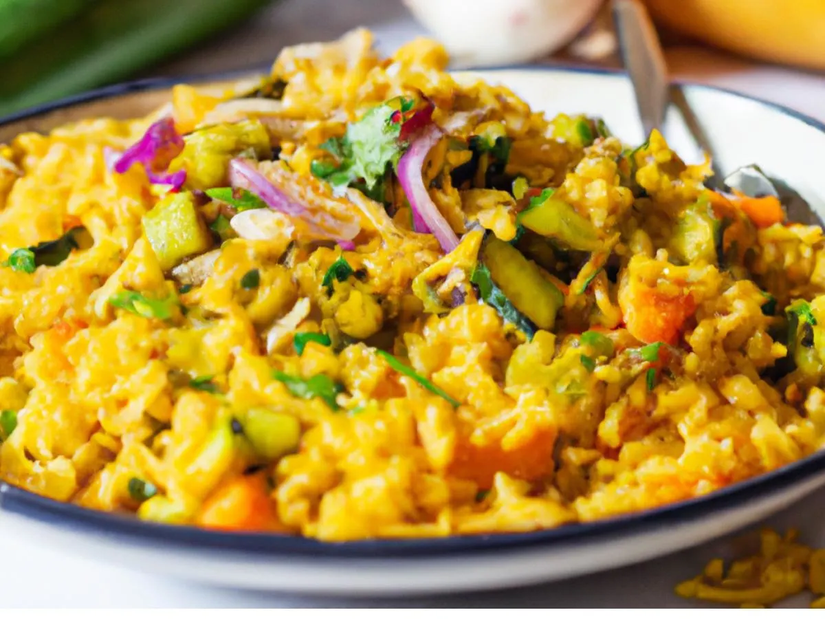 Vegetarian Pelau with Curry Squash and Mixed Steam Veg Vegetarian Pelau with Curry Squash and Mixed Steam Veg