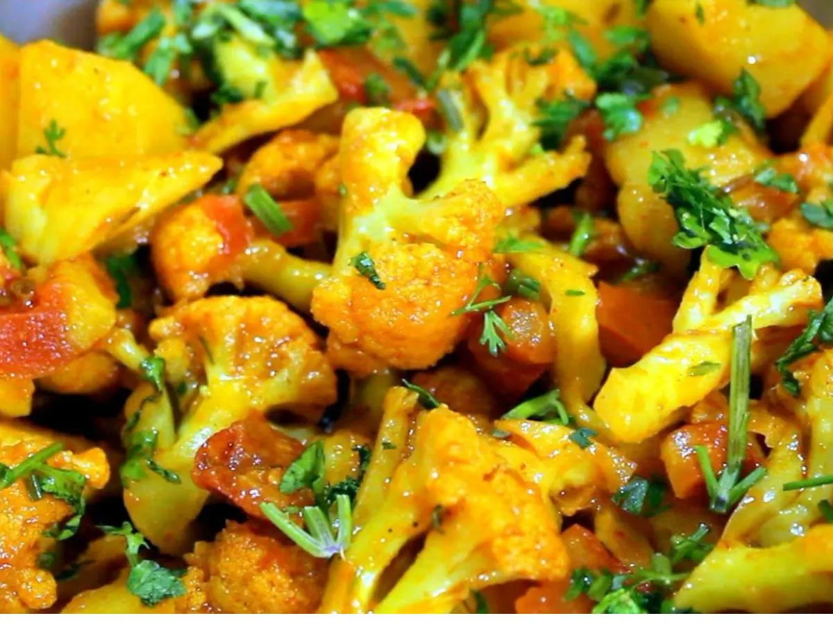Aloo Gobi with Basmati Rice and Vegan Samosa Aloo Gobi with Basmati Rice and Vegan Samosa