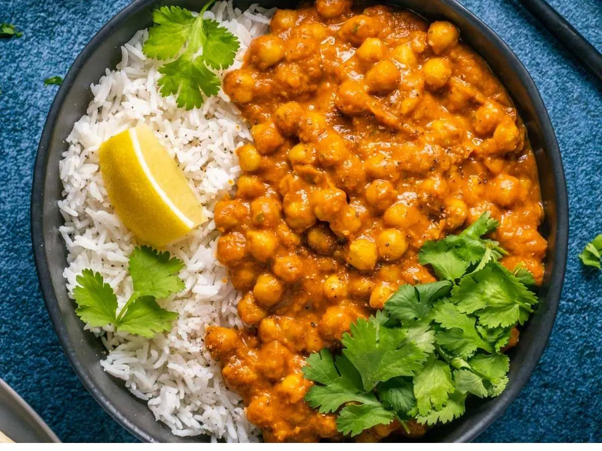 Vegan Chana Masala with Basmati Rice and Aloo Gobi Vegan Chana Masala with Basmati Rice and Aloo Gobi