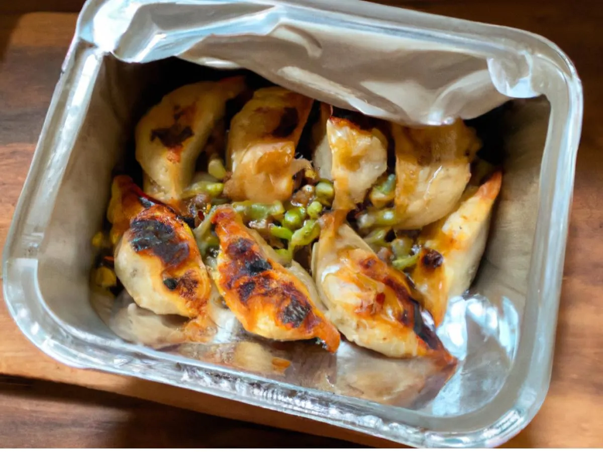 Home made chicken and edamame potstickers served with soy-chili oil sauce Home made chicken and edamame potstickers served with soy-chili oil sauce