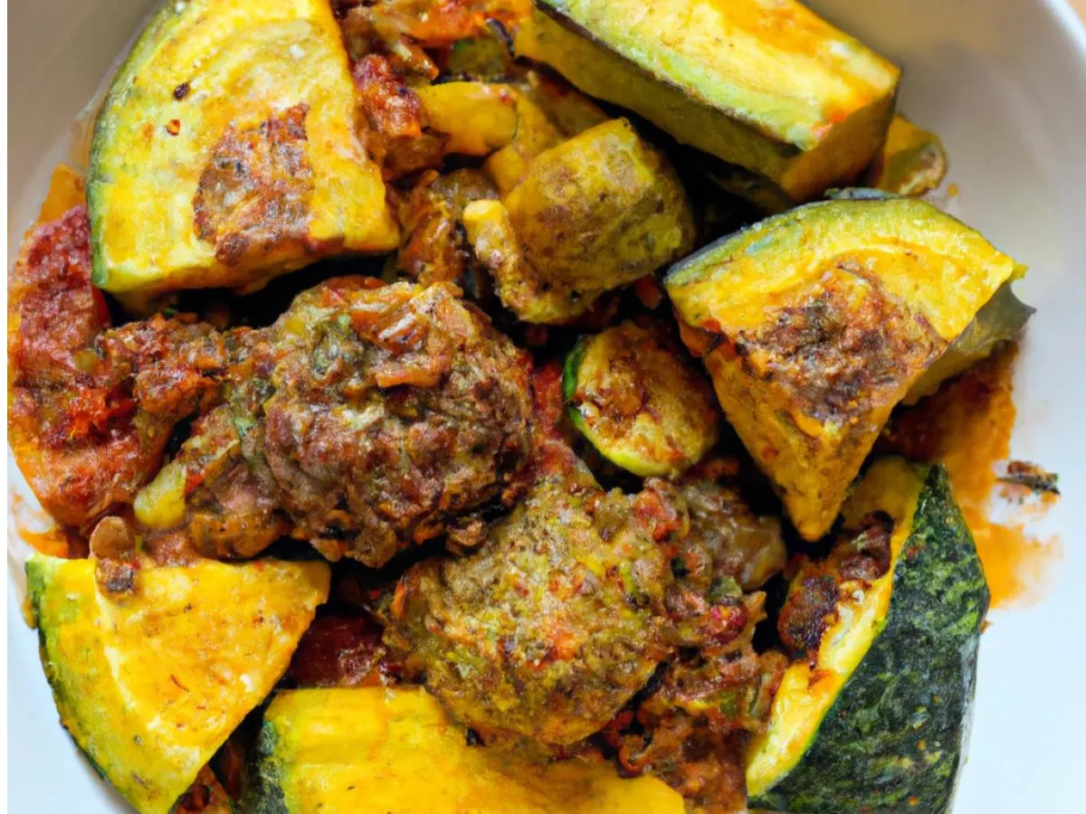 Light Carb Impossible Meat Kefta Stew with Roasted Squash and Zucchini Light Carb Impossible Meat Kefta Stew with Roasted Squash and Zucchini
