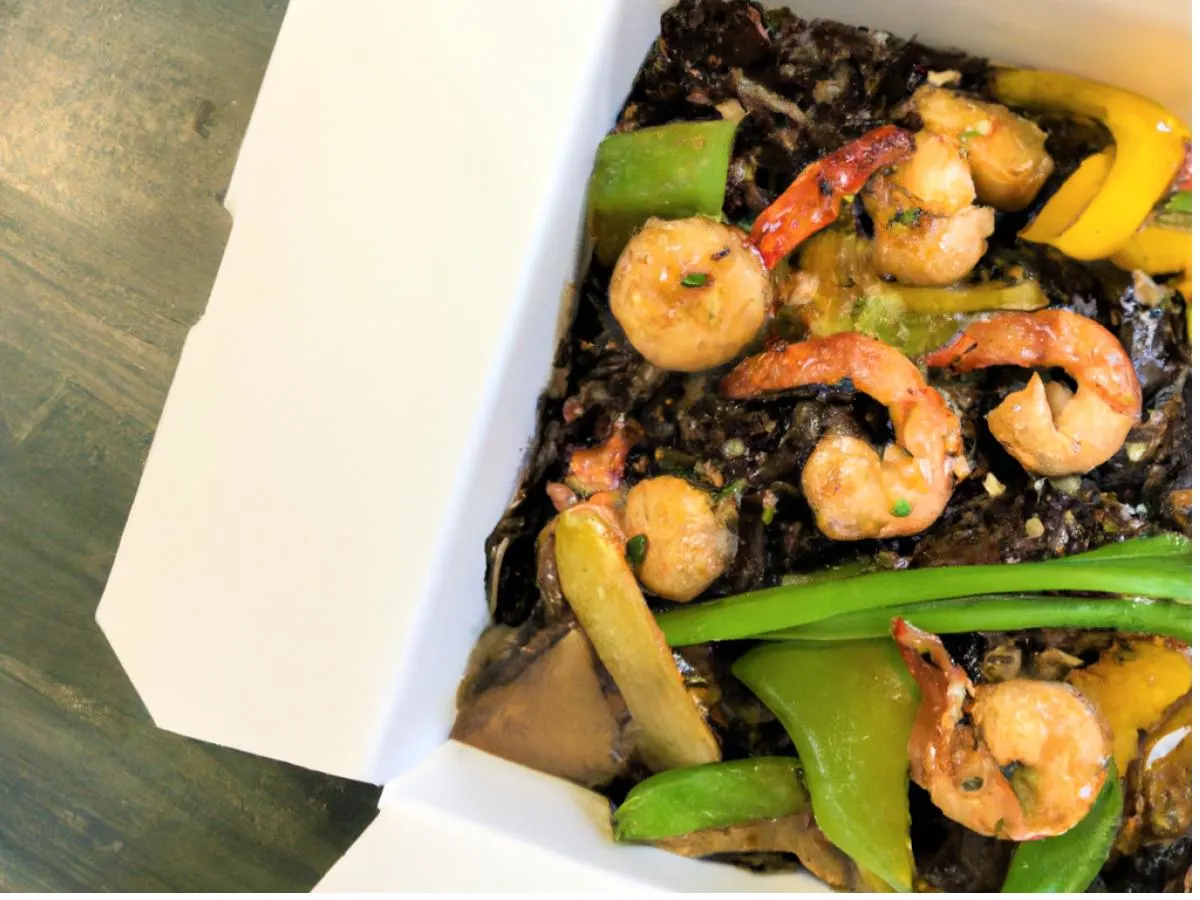 Prawns with Black Bean Sauce, Gai Lan and Brown Rice Prawns with Black Bean Sauce, Gai Lan and Brown Rice