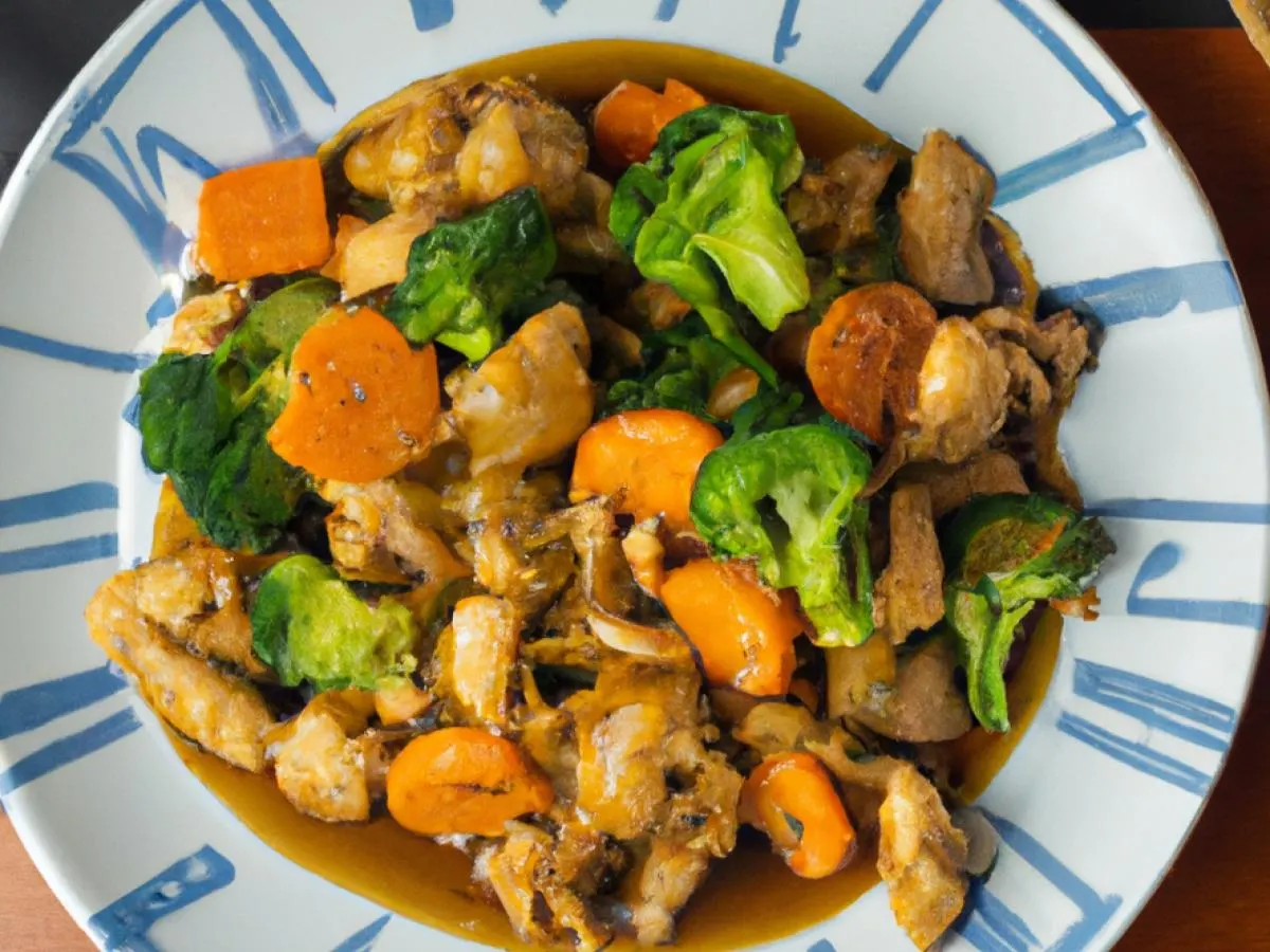 Light Carb Mongolian Chicken with Steamed Vegetables