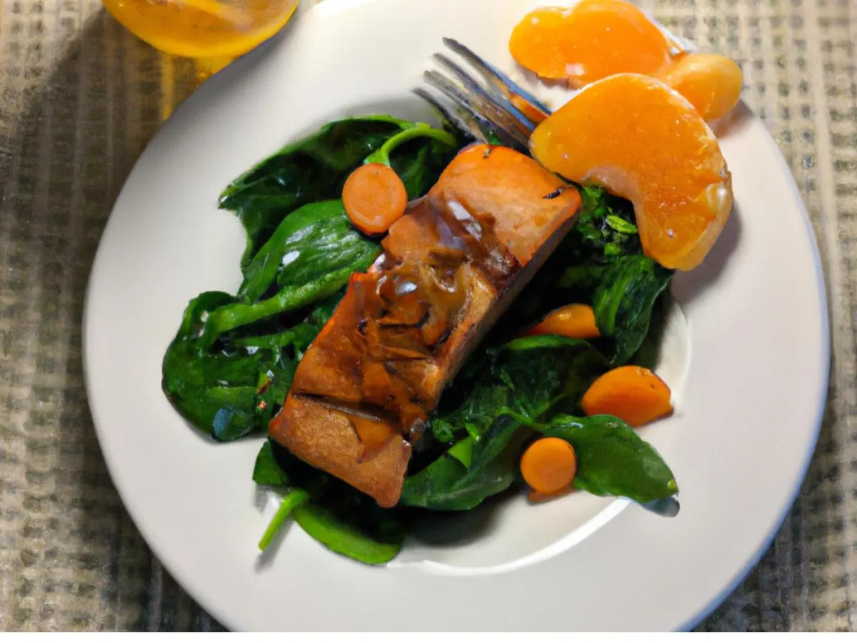Salmon Spinach and Mandarin Salad with Asian Vinaigrette Salmon Spinach and Mandarin Salad with Asian Vinaigrette