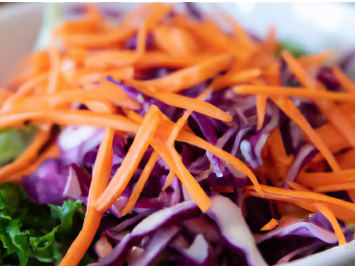 Green Salad with Red Cabbage & Shredded Carrots Green Salad with Red Cabbage & Shredded Carrots