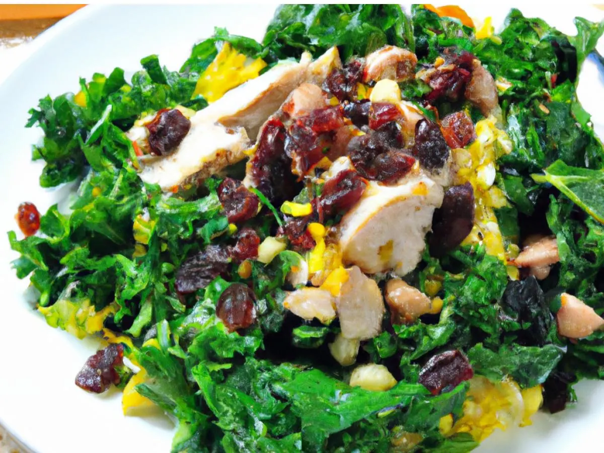 Tumeric Chicken Kale Salad With Wild Rice