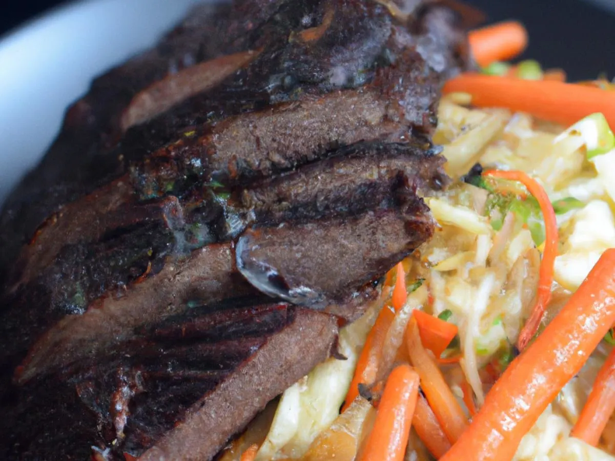 Light Carb Braised Beef With Cabbage Slaw