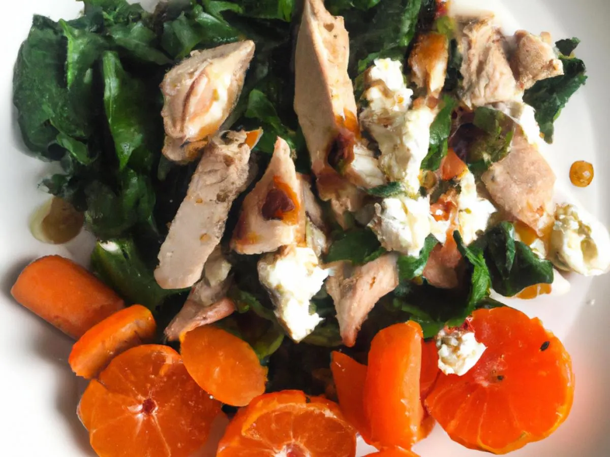 Roasted Chicken Spinach and Mandarin Entree Salad with Asian Vinaigrette Roasted Chicken Spinach and Mandarin Entree Salad with Asian Vinaigrette