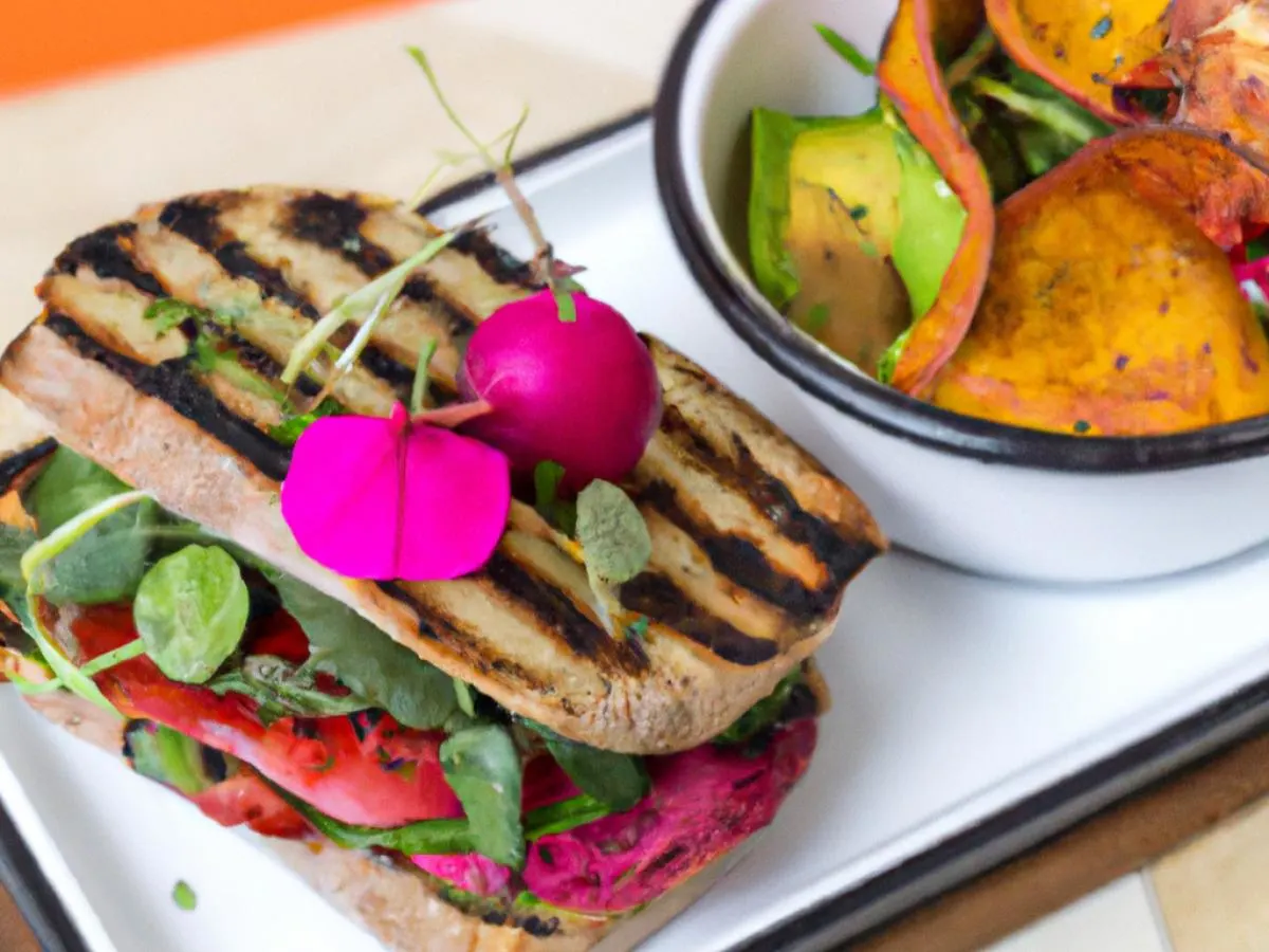 Grilled Portobello Sandwich with House Potato Chips