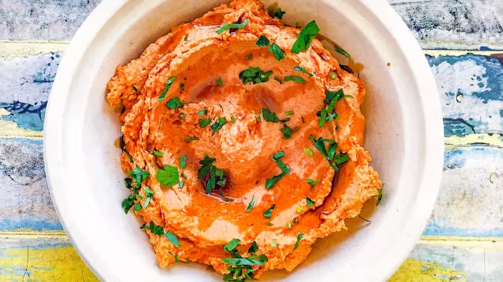 Individually Packaged Side: Muhammara with Warm Pita Individually Packaged Side: Muhammara with Warm Pita
