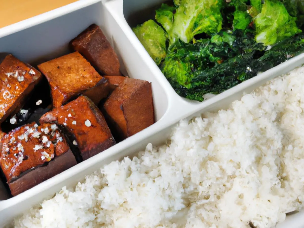 Teriyaki Tofu Boxed Lunch with White Rice Teriyaki Tofu Boxed Lunch with White Rice