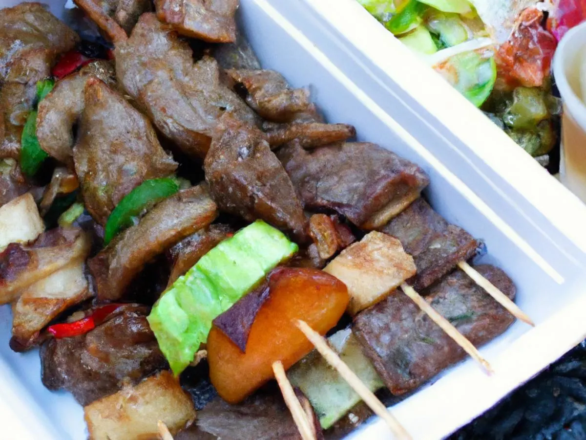 Teriyaki Beef Skewers, Teriyaki Chicken Skewers, Crudite, Ranch Sauce