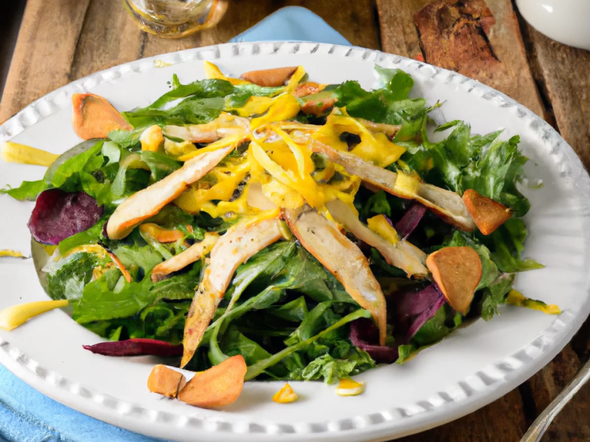 Arugula with Golden Beets & Almonds with Lemon Tahini Dressing with Chicken Shawarma Arugula with Golden Beets & Almonds with Lemon Tahini Dressing with Chicken Shawarma