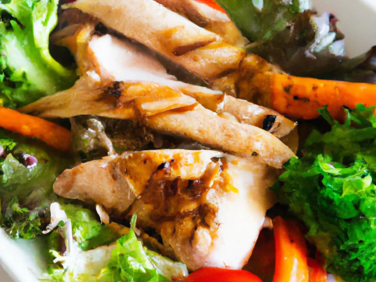 Light Carb Chicken Entree Garden Salad with Asian Viniagrette Light Carb Chicken Entree Garden Salad with Asian Viniagrette