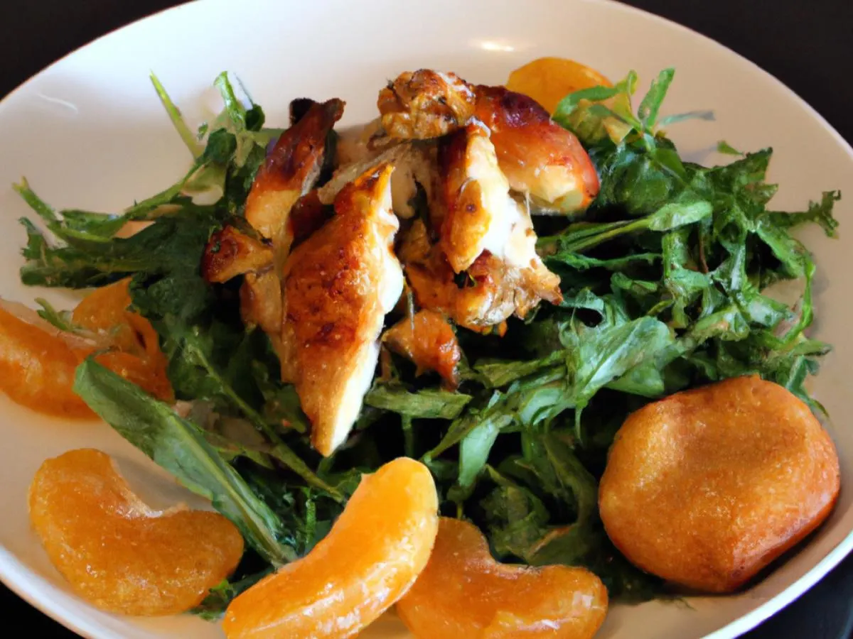 Dairy Free Citrus Arugula Salad with Chicken and Orange Vinaigrette (no cheese) Dairy Free Citrus Arugula Salad with Chicken and Orange Vinaigrette (no cheese)