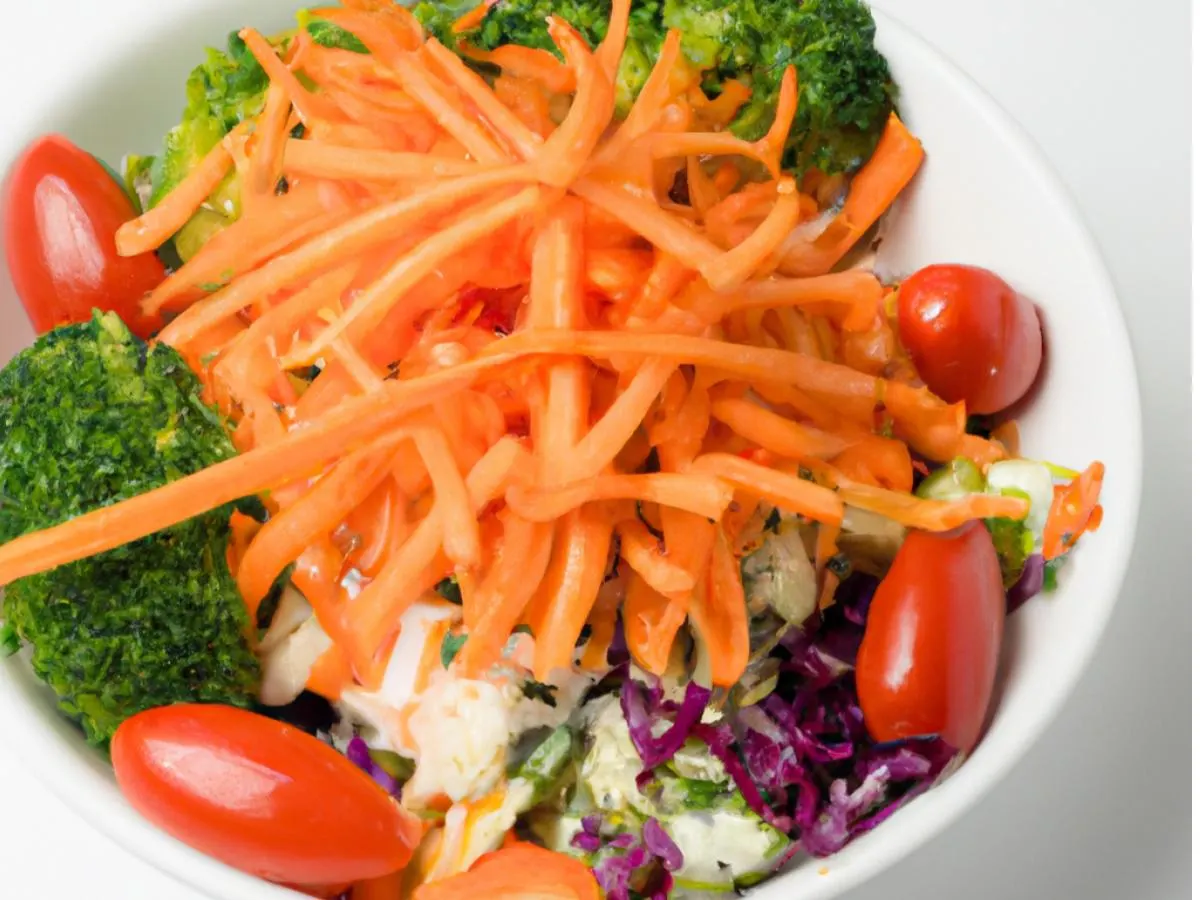 Light Carb Entree Garden Salad with Asian Viniagrette Light Carb Entree Garden Salad with Asian Viniagrette