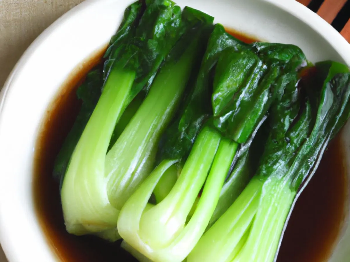 Steamed Bok Choy with garlic sauce Steamed Bok Choy with garlic sauce
