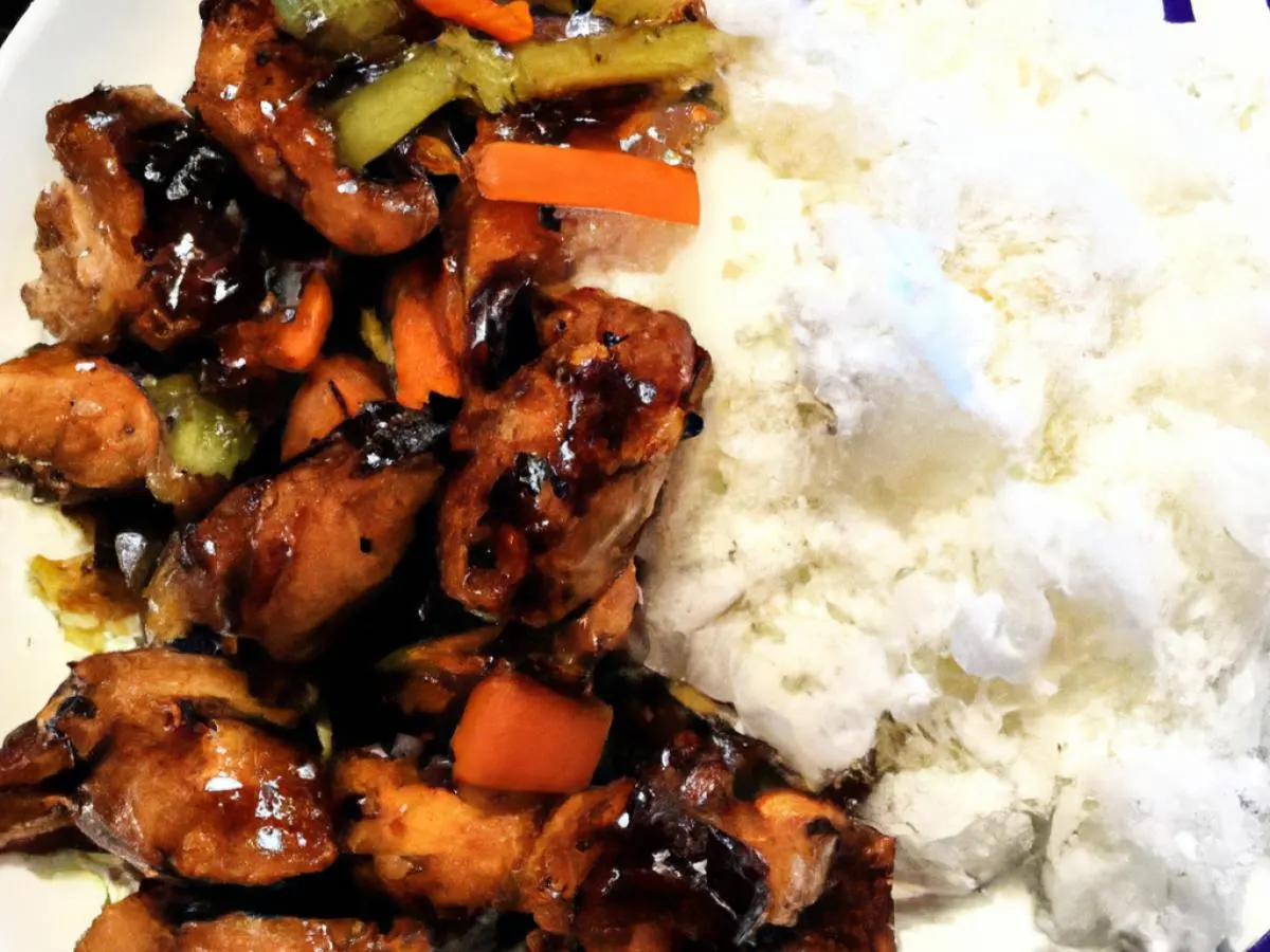 Chicken Teriyaki With White Rice and Veggies